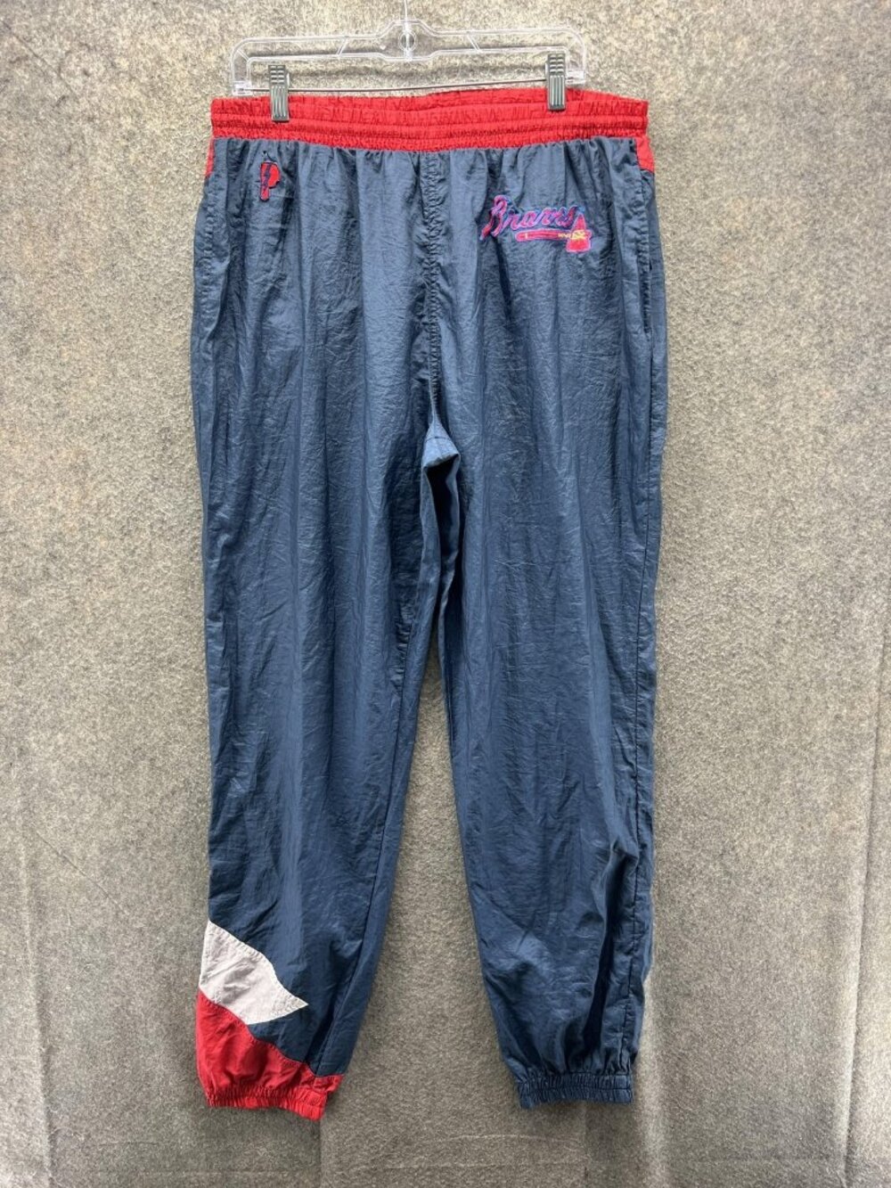 Vintage Atlanta Braves Pants Mens Large Blue MLB Baseball Pro Layer Warm Up 90s